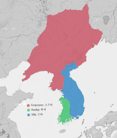 Les trois royaumes de Corée en 576